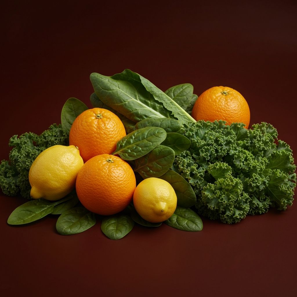 Citrus fruits and vitamin C-rich foods that enhance iron absorption